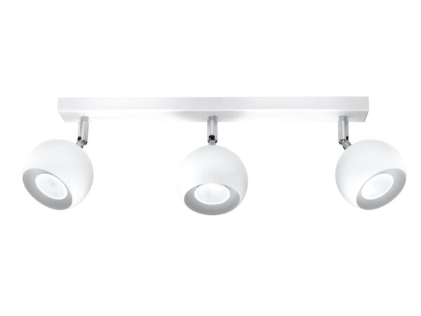 Biała lampa z trzema reflektorami – styl nowoczesny