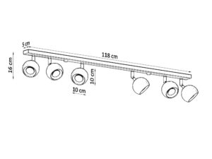miniaturka Stylowy Plafon 6 Źródeł Światła OLMO 6L