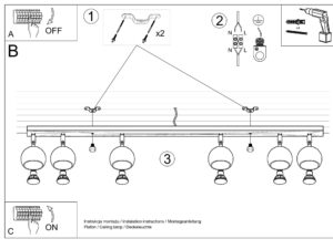 miniaturka Stylowy Plafon 6 Źródeł Światła OLMO 6L