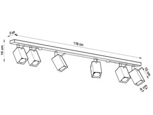 miniaturka Lampy Stalowe Industrialne 6 Żarówek MELIA 6L