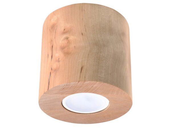 Lampa LED z litego drewna o ciepłym odcieniu w stylu skandynawskim