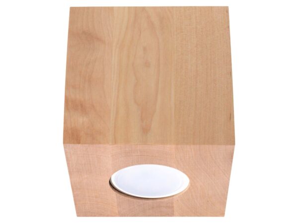 Oświetlenie sufitowe LED w drewnianej kostce bukowej 10x10 cm
