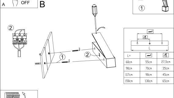 miniaturka Nowoczesny Kinkiet PINNE 90