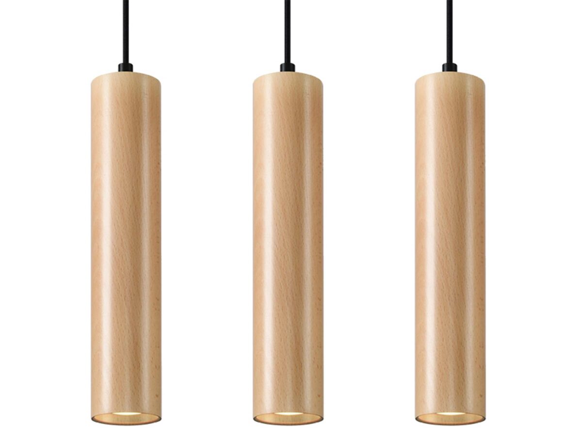 Lampa Wisząca LIRADIX 3L Naturalne Drewno
