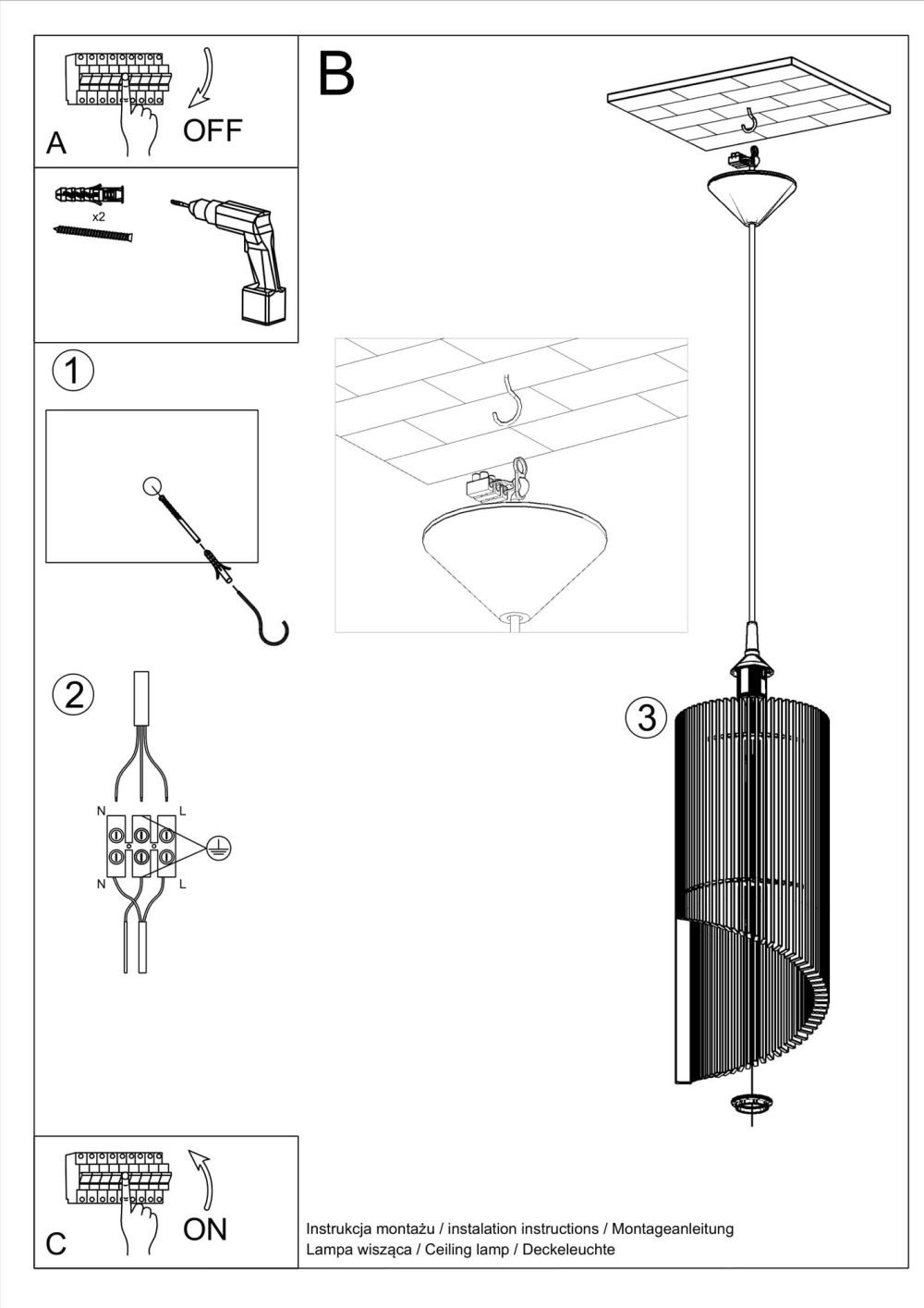 Niepospolita Lampa Wisząca BIANCO Drewno - obrazek 6