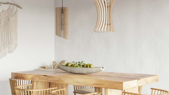 Niepospolita Lampa Wisząca BIANCO Drewno - obrazek 7