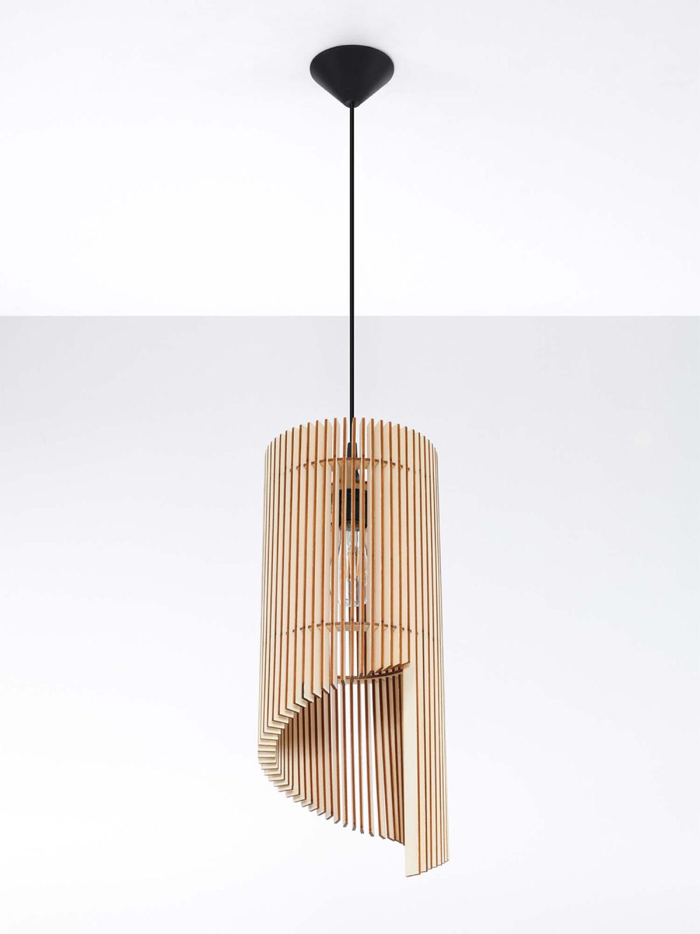 Niepospolita Lampa Wisząca BIANCO Drewno - obrazek 3