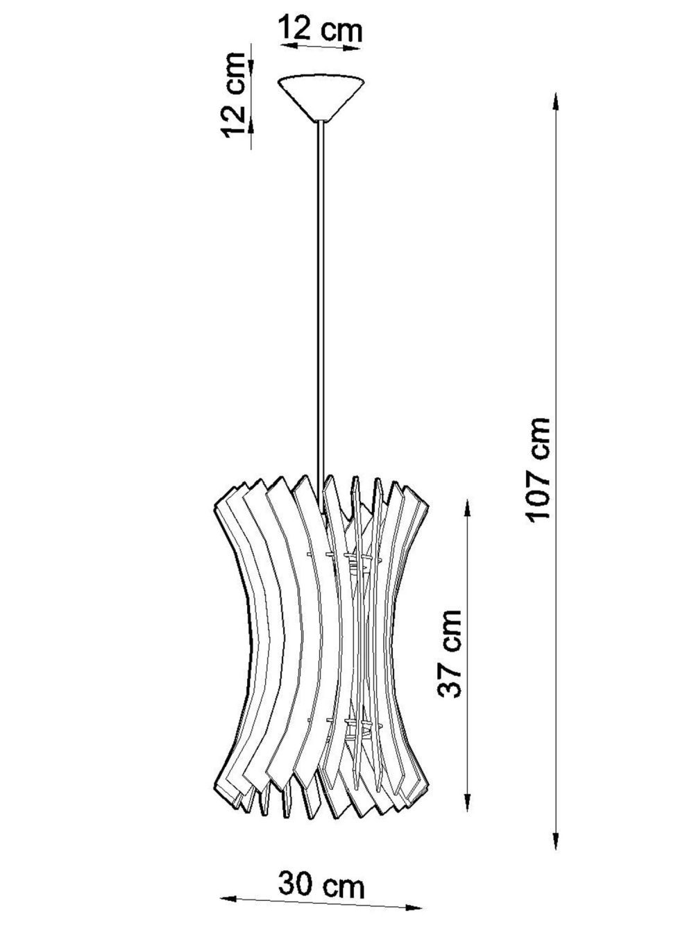 ORADIXNE Lampa Wisząca z Naturalnego Drewna - obrazek 5
