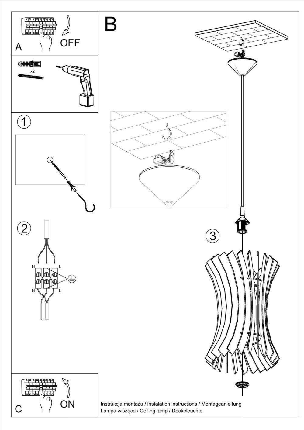 ORADIXNE Lampa Wisząca z Naturalnego Drewna - obrazek 6