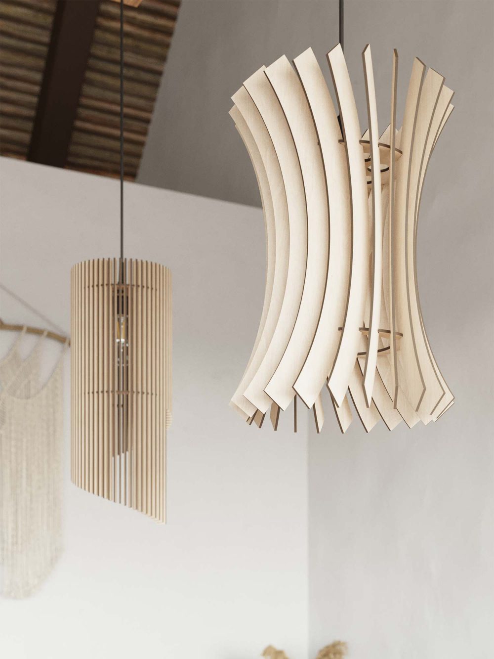 ORADIXNE Lampa Wisząca z Naturalnego Drewna - obrazek 4