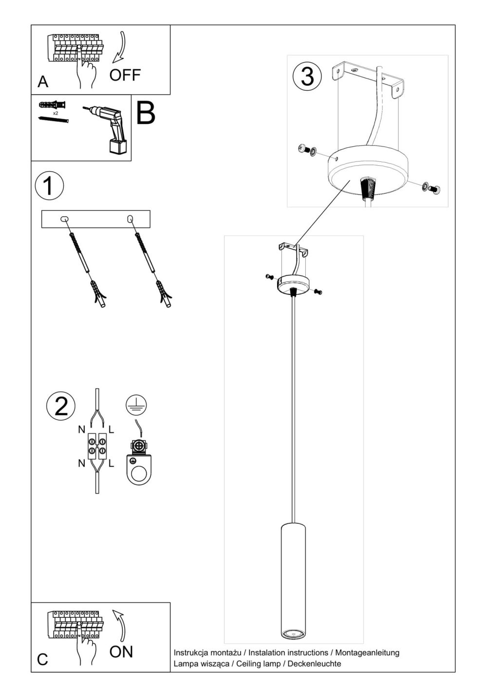 LARIX 1 Szara Lampa Wisząca - obrazek 9