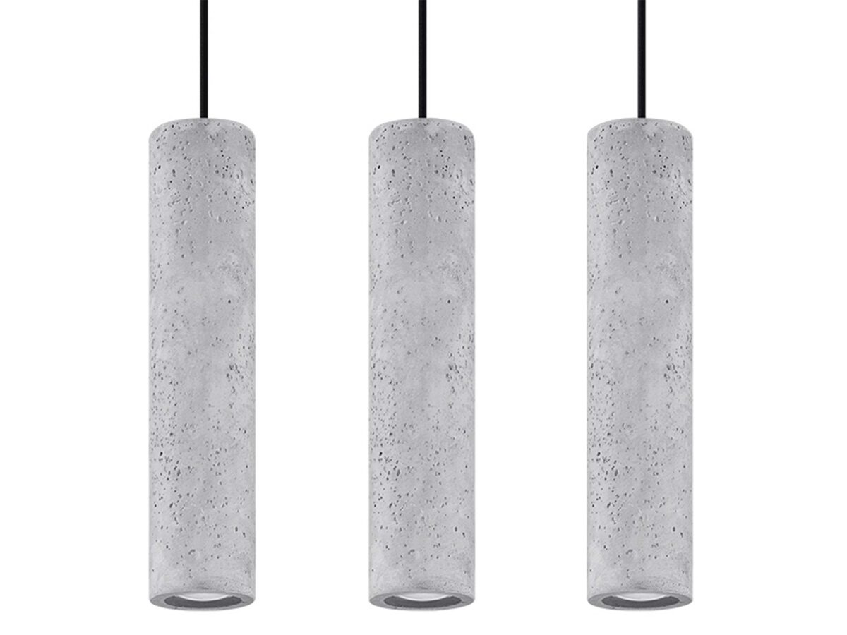 Szara Lampa Wisząca LARIX 3L