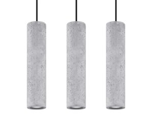 Szara Lampa Wisząca LARIX 3L