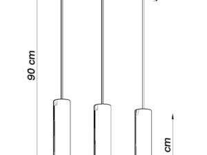 miniaturka Szara Lampa Wisząca LARIX 3L