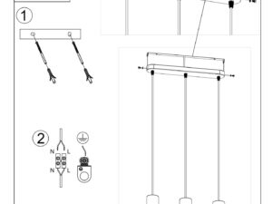 miniaturka Szara Lampa Wisząca LARIX 3L