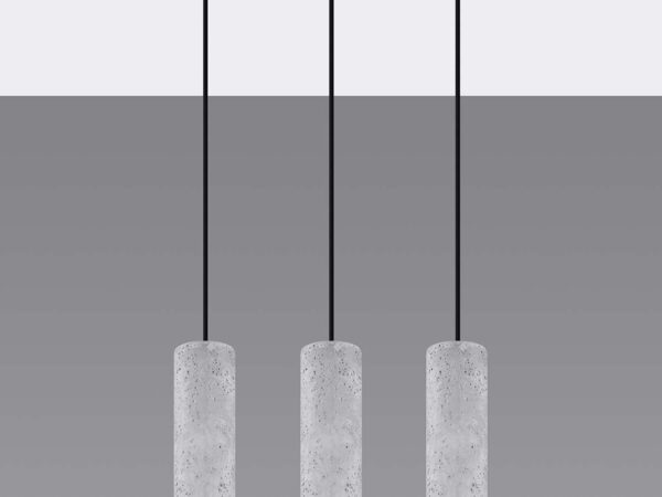 Betonowa lampa wisząca w cylindrycznym kształcie, montaż sufitowy