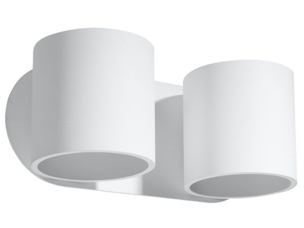 Nowoczesny biały kinkiet podwójny – dekoracyjne oświetlenie ścienne