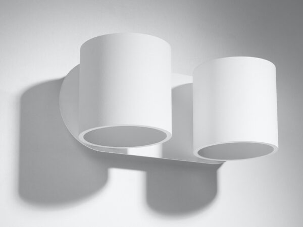 Kinkiet biały z reflektorami – podwójny klosz LED