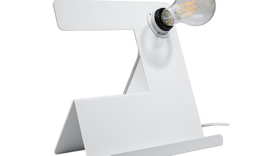 IONE Lampa Biurkowa Futurystyczna Biała