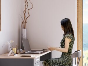 miniaturka IONE Lampa Biurkowa Futurystyczna Biała