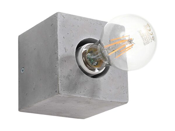 Szary kinkiet z betonu architektonicznego do nowoczesnych wnętrz