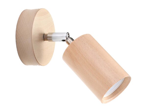 Podwójny reflektor ścienny z drewna i metalu – loft i skandynawia