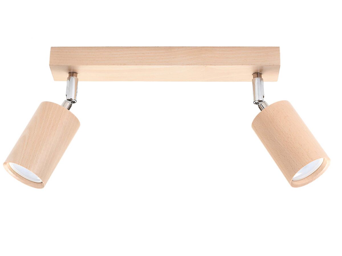 Oświetlenie Rustykalne: 2-Punktowy Plafon TRILLION Drewno