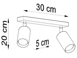 miniaturka Oświetlenie Rustykalne: 2-Punktowy Plafon TRILLION Drewno