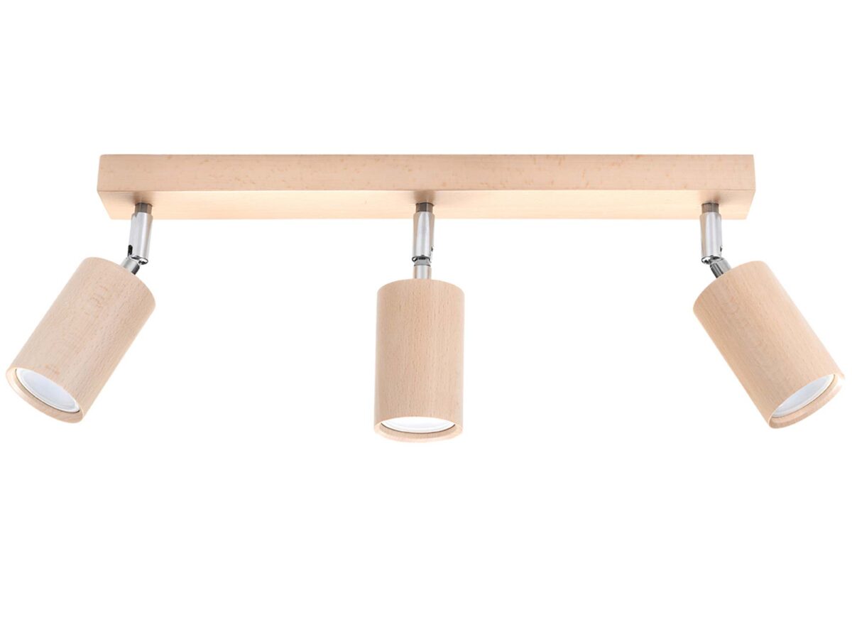 Drewniany Plafon 3-Punktowy TRILLION: Naturalne Drewno