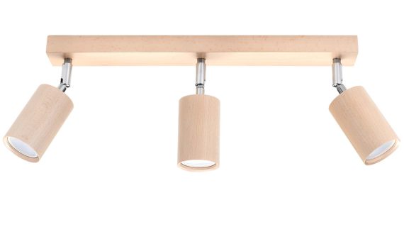 Drewniany Plafon 3-Punktowy TRILLION: Naturalne Drewno