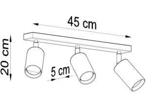 miniaturka Drewniany Plafon 3-Punktowy TRILLION: Naturalne Drewno