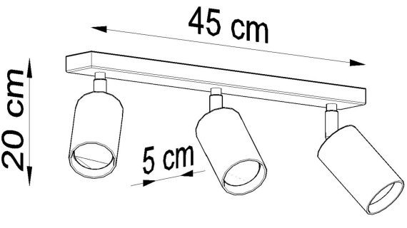 miniaturka Drewniany Plafon 3-Punktowy TRILLION: Naturalne Drewno
