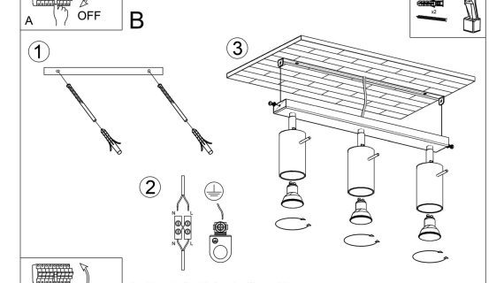 miniaturka Drewniany Plafon 3-Punktowy TRILLION: Naturalne Drewno