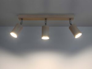 miniaturka Drewniany Plafon 3-Punktowy TRILLION: Naturalne Drewno