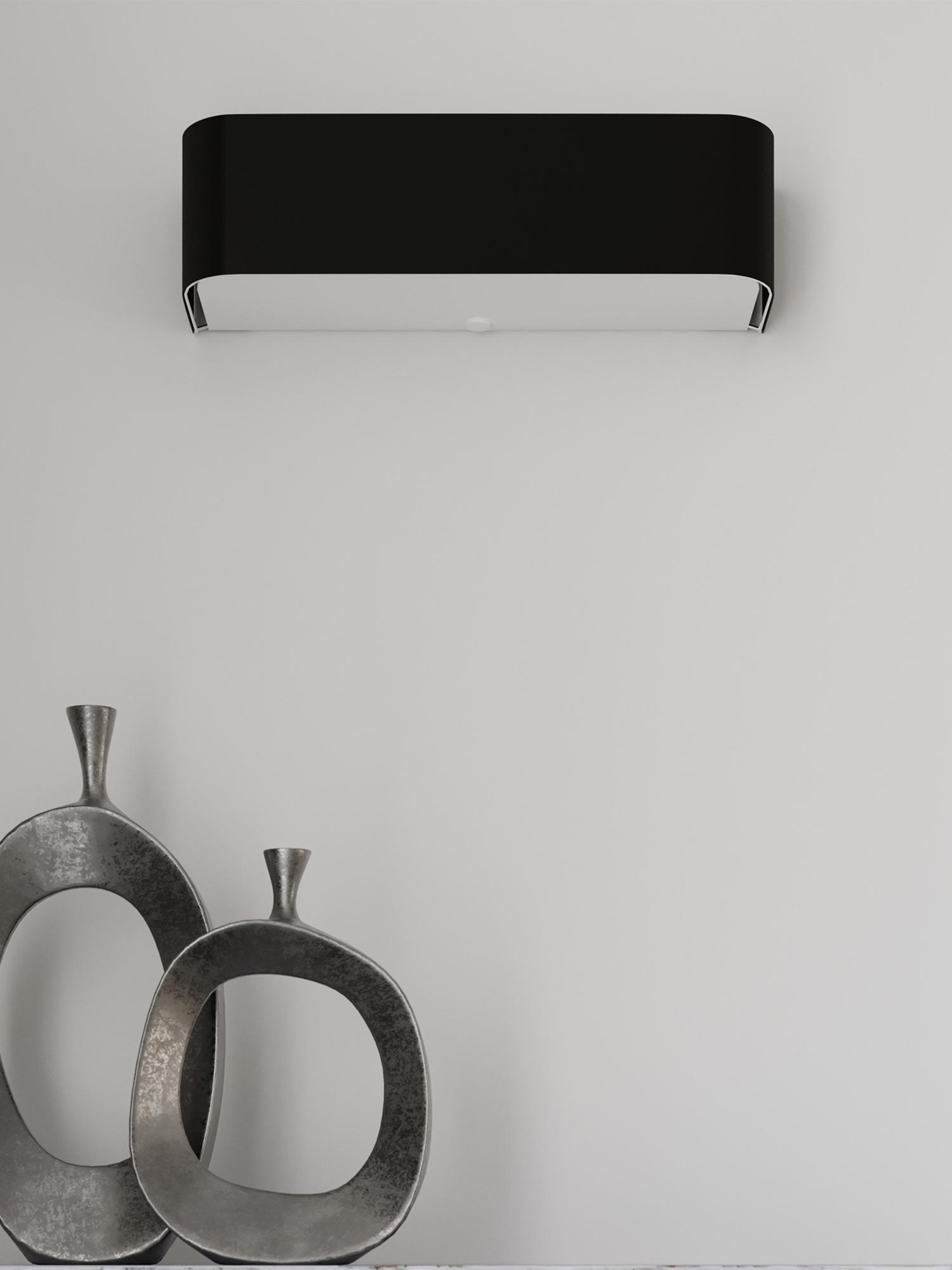 Lampa ścienna czarno-biała do nowoczesnej łazienki lub przedpokoju Lampa ścienna czarno-biała do nowoczesnej łazienki lub przedpokoju