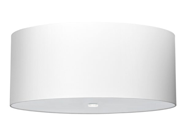 Biały tkaninowy plafon LED z delikatnym światłem