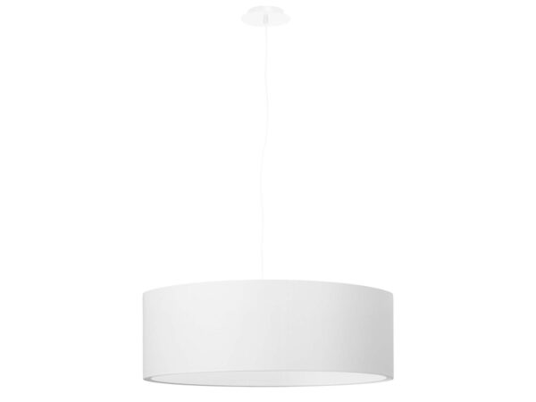 Minimalistyczna biała lampa wisząca do jadalni lub salonu