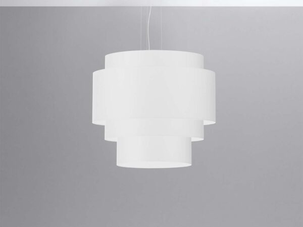 Geometryczna lampa sufitowa w białym kolorze z podświetleniem