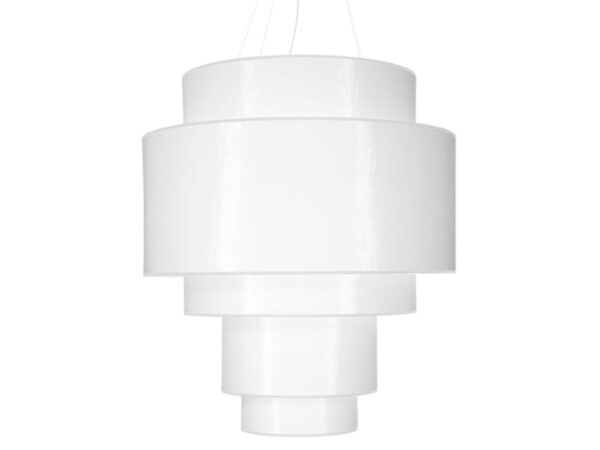 Designerska lampa wisząca z białych cylindrycznych warstw