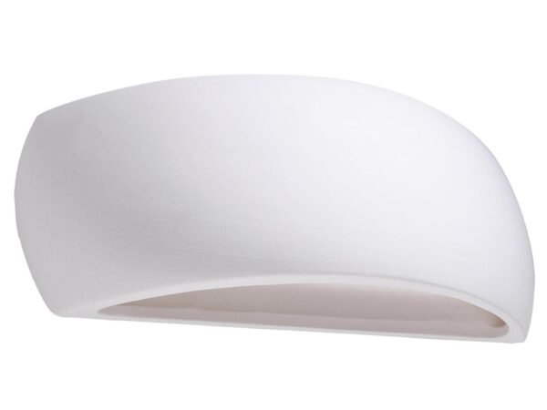 Matowy biały kinkiet LED w formie otwartej muszli