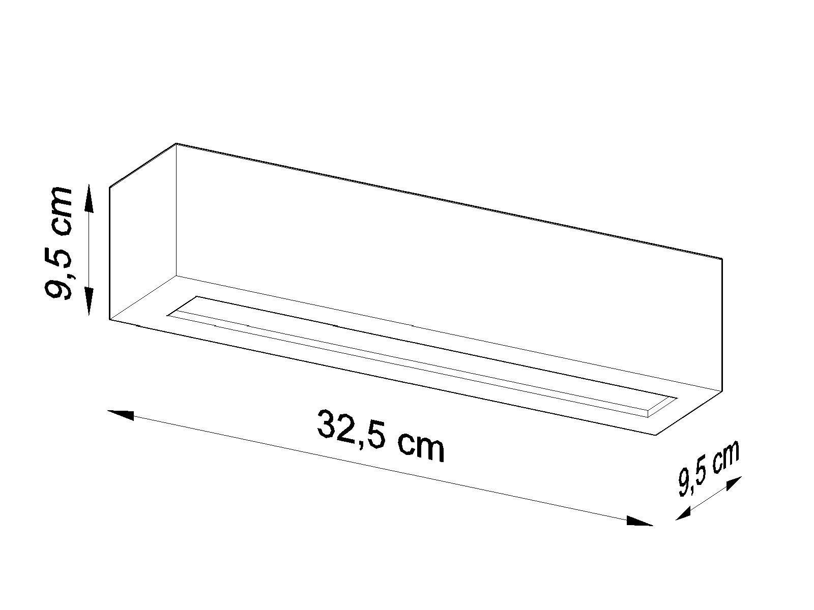 Rysunek techniczny nowoczesnego kinkietu LED 32,5 cm Rysunek techniczny nowoczesnego kinkietu LED 32,5 cm