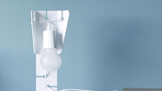 miniaturka HECTOR Lampa Biurkowa Loftowa Biała