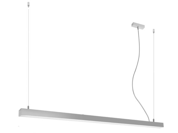 Wisząca lampa z cienkim przewodem – biały klosz LED