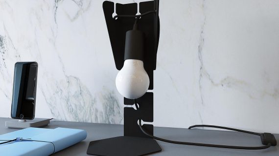 miniaturka HECTOR Lampa Biurkowa Loftowa Biała