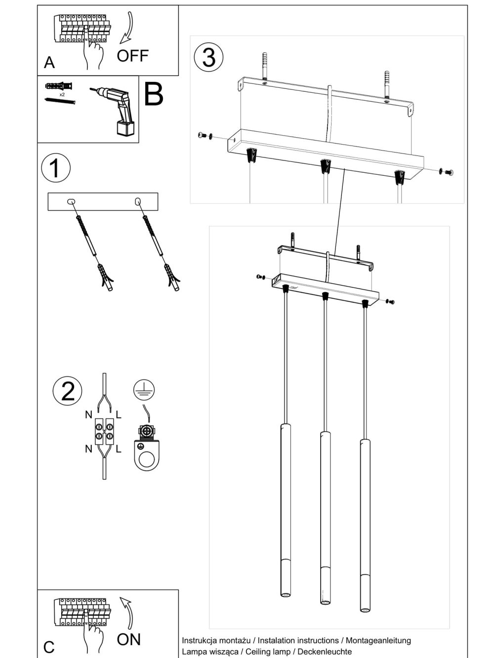 Stylowa Lampa Wisząca MURA 3L - obrazek 21