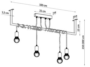 miniaturka Nowoczesny Czarny Żyrandol Stylowego Wnętrza SOL 4