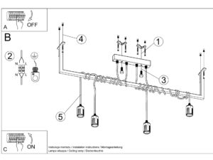 miniaturka Nowoczesny Czarny Żyrandol Stylowego Wnętrza SOL 4