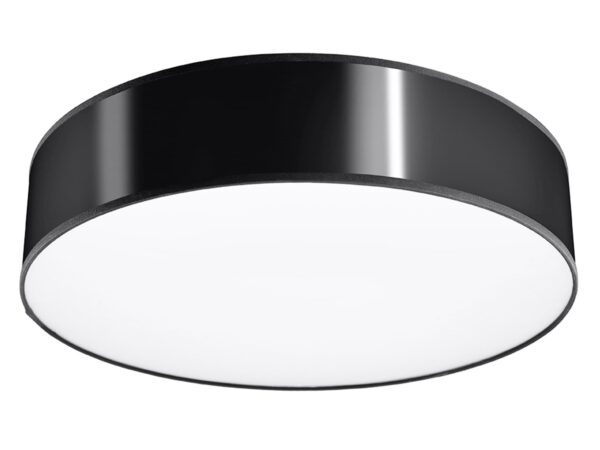 Czarno-biały plafon LED o matowym wykończeniu