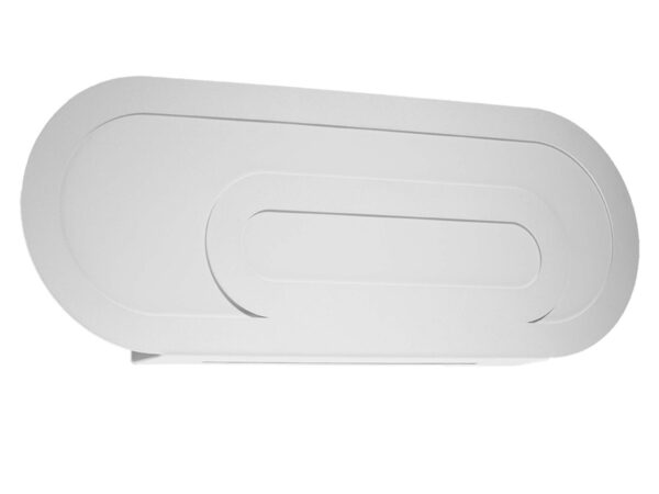 Biały owalny kinkiet LED w stylu nowoczesnym, montaż ścienny