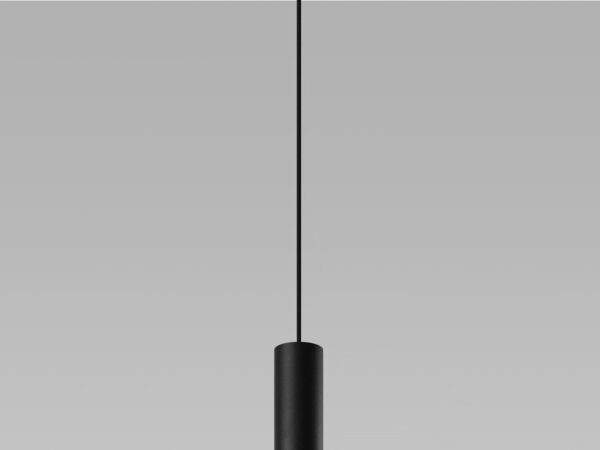 Tuba LED czarna z końcówką srebrną – na tle szaro-białym